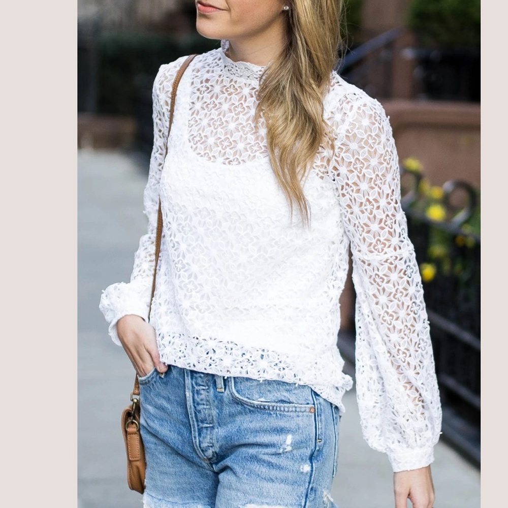 Express White Lace Top-Shell Only